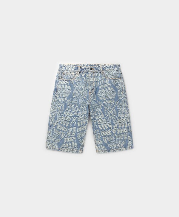 Mid Blue Macrame Denim Shorts - Daily Paper