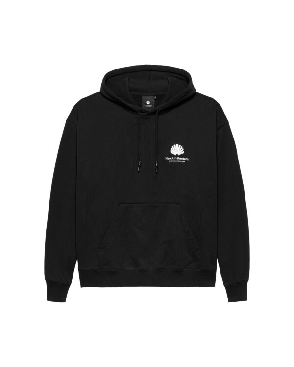 Logo Hoodie Black White - New Amsterdam Surf Association – Image 2