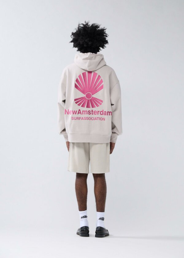 Logo Hoodie Zip-Up Pebble Magenta - New Amsterdam Surf Association – Image 4