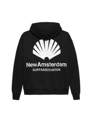 Logo Hoodie Black White - New Amsterdam Surf Association