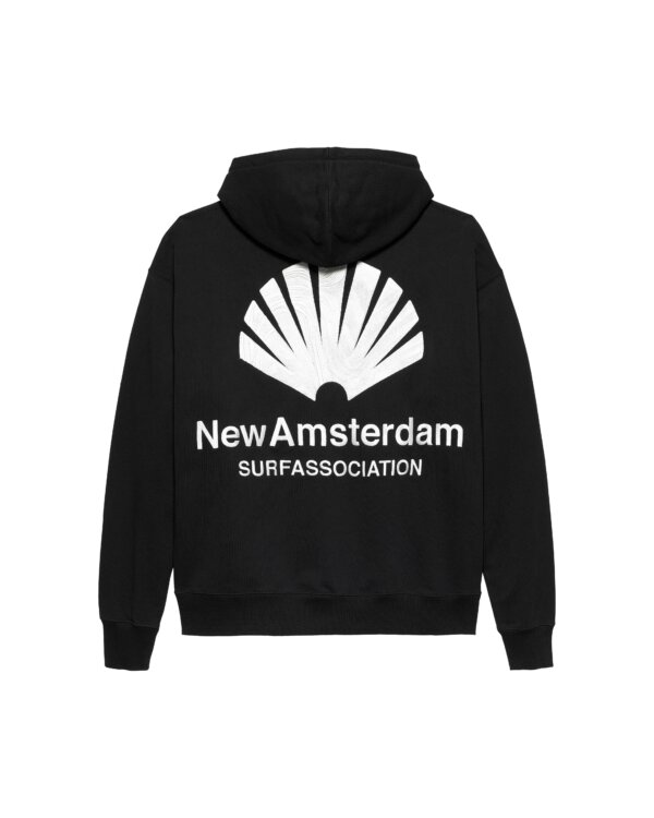 Logo Hoodie Black White - New Amsterdam Surf Association