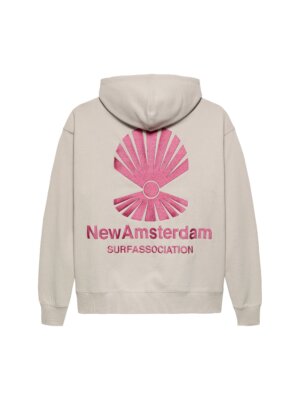 Logo Hoodie Zip-Up Pebble Magenta - New Amsterdam Surf Association