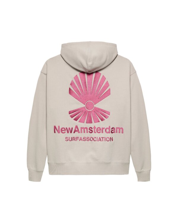 Logo Hoodie Zip-Up Pebble Magenta - New Amsterdam Surf Association