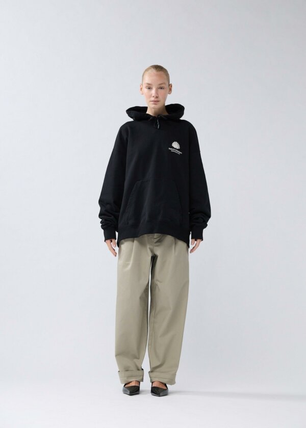 Logo Hoodie Black White - New Amsterdam Surf Association – Image 3