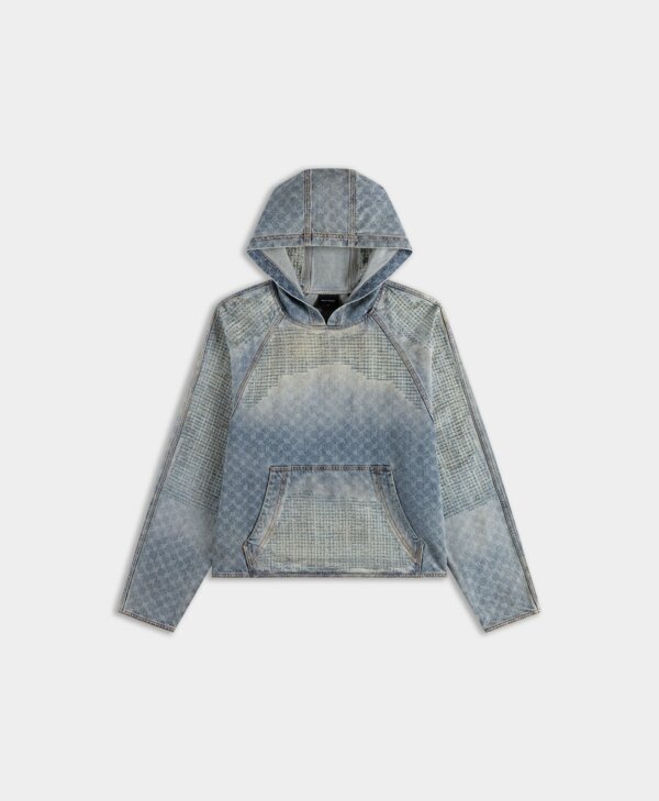 Blue Destroyed Denim Hoodie - Daily Paper