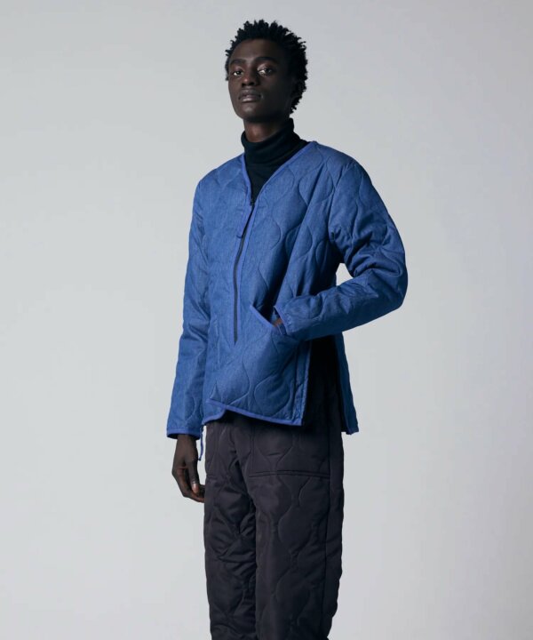 Unisex Military Zip Indigo Denim - Taion – Image 2