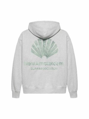 Logo Hoodie Ash/Teal - New Amsterdam Surf Association