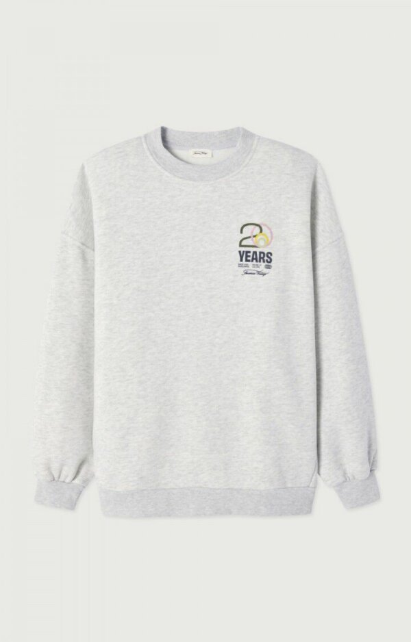 Sweat Mixte Baptown 20 Years Gris Chine - American Vintage