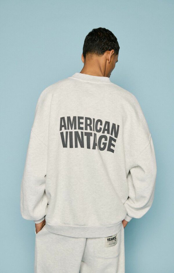 Sweat Mixte Baptown 20 Years Gris Chine - American Vintage – Image 4