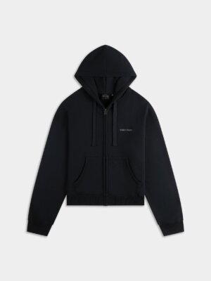 Black Boxy Zip Up Hoodie - Daily Paper