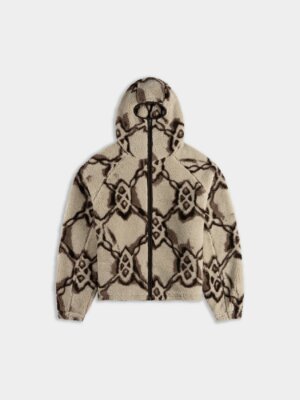 Off White Burned Shield Sherpa Jacket - Daily Paper