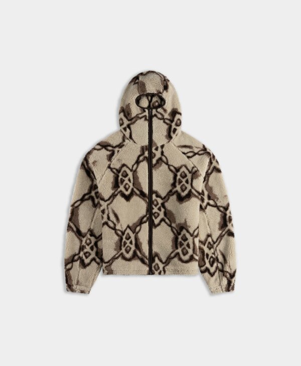 Off White Burned Shield Sherpa Jacket - Daily Paper