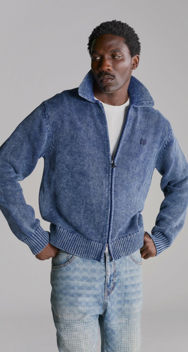 Indigo Knit Cardigan - Daily Paper – Image 3