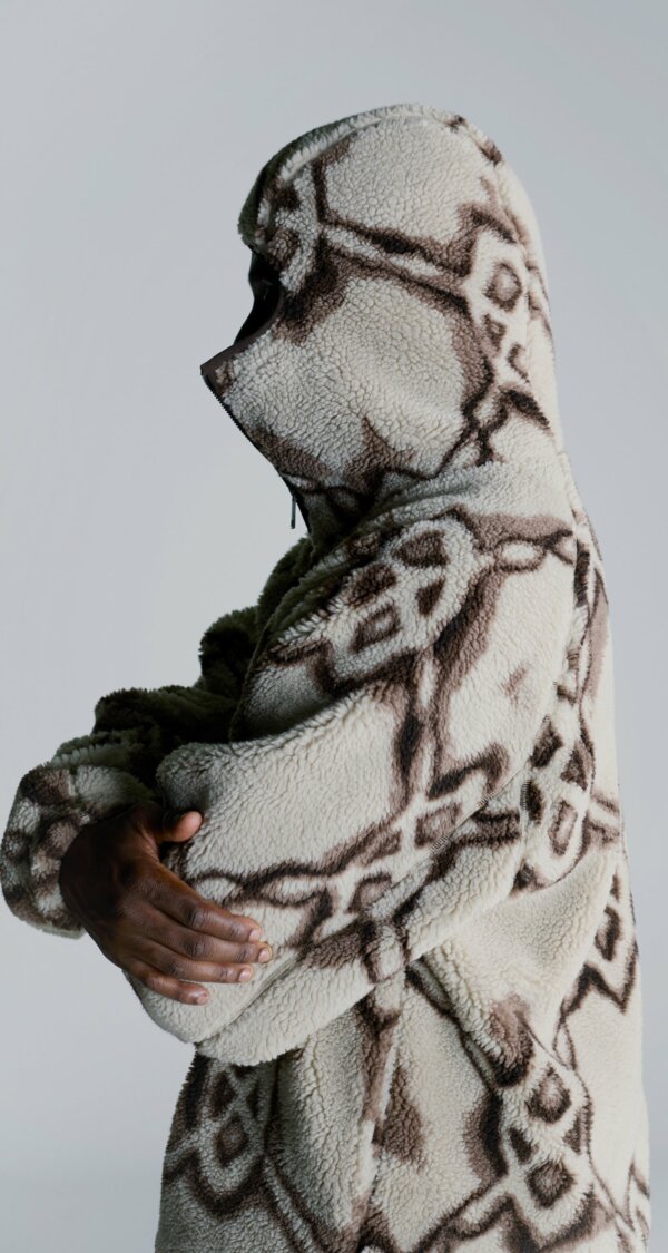 Off White Burned Shield Sherpa Jacket - Daily Paper – Image 3