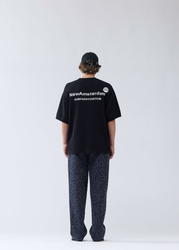 Knitted Logo Tee Black/White - New Amsterdam Surf Association – Image 4