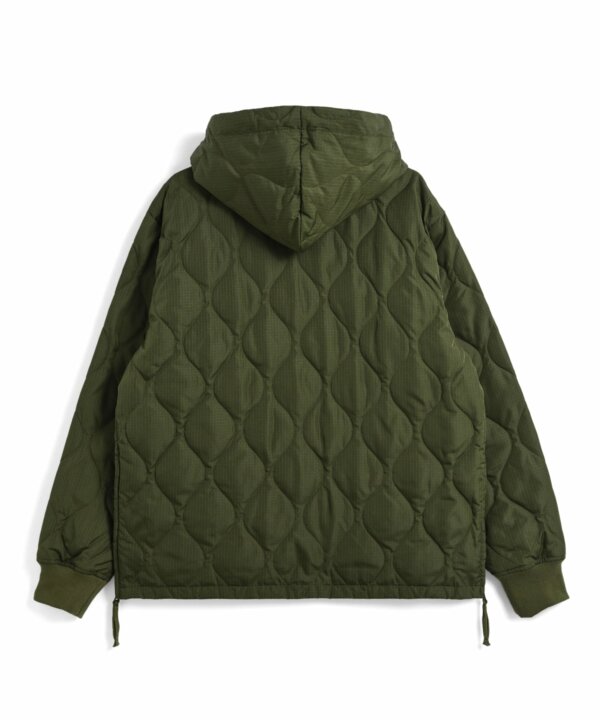 Military W-Zip Down Hoodie Dark Olive - Taion – Image 2