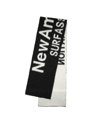 Fuzzy Name Scarf Black/White - New Amsterdam Surf Association