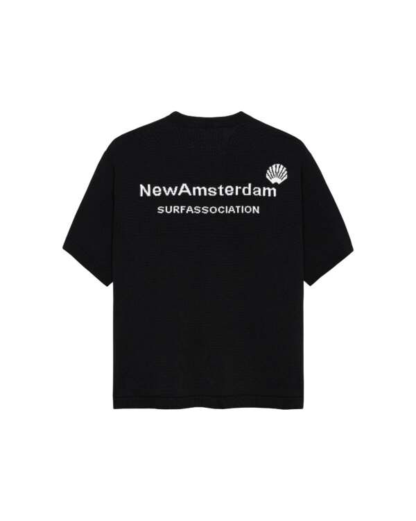 Knitted Logo Tee Black/White - New Amsterdam Surf Association – Image 2
