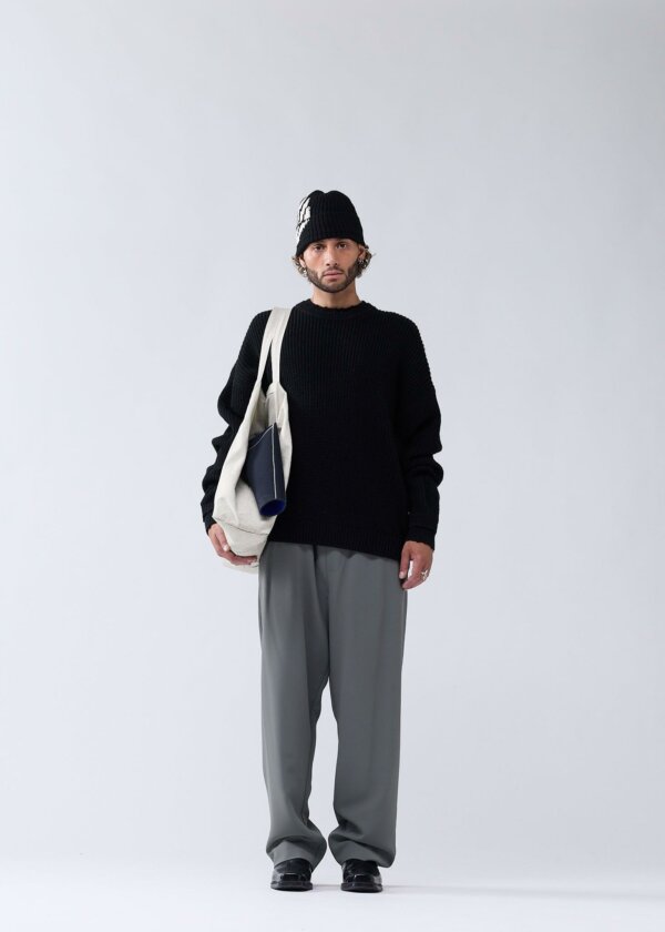 Logo Knit Raw Edge Black/White - New Amsterdam Surf Association – Image 3
