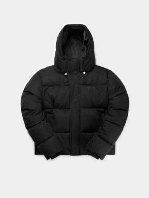 Black Monogram Short Puffer Jacket - Daily Paper
