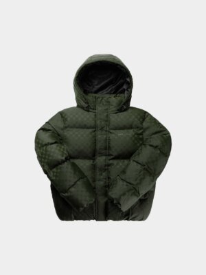 Rosin Green Monogram Short Puffer Jacket - Daily Paper