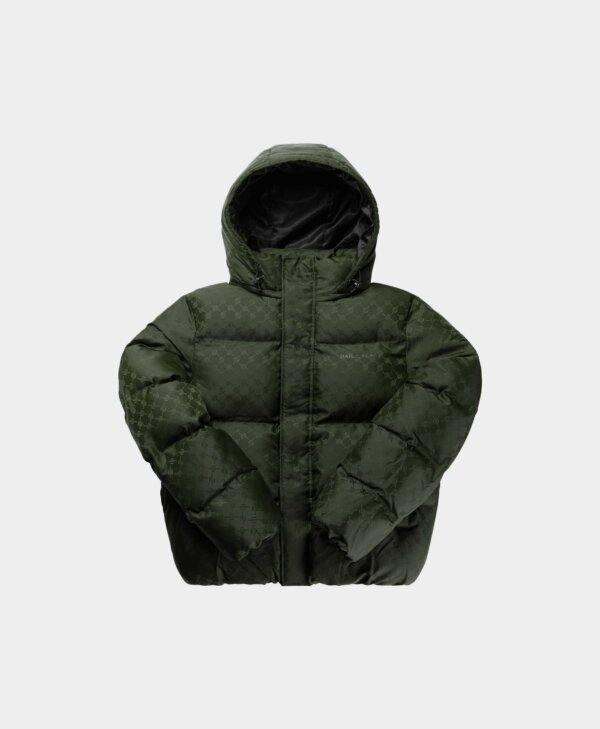 Rosin Green Monogram Short Puffer Jacket - Daily Paper