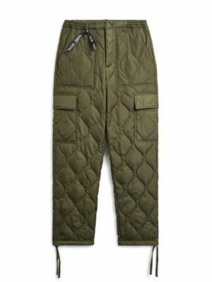 Unisex Military Cargo Down Pants Dark Olive - Taion
