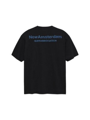 Logo Tee Black/Acid Blue - New Amsterdam Surf Association
