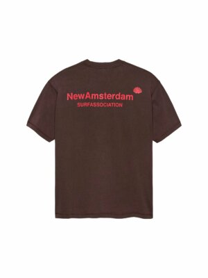 Logo Tee Walnut/Deep Red - New Amsterdam Surf Association