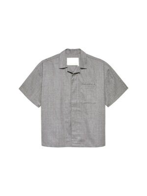 Wijk Shirt Wool Grey W/Pink Pinstripes - New Amsterdam Surf Association