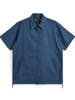 Chemisette Militaire Zippé Indigo Denim - Taion