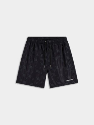 Black Irregular Monogram Swimshorts - Daily Paper
