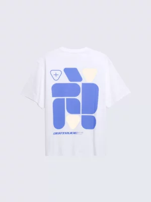 T-shirt Print Geometry Leonce Blanc / Saphir - Gertrude