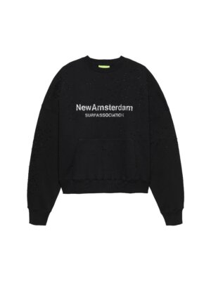 Worked Logo Crewneck Strass Black - New Amsterdam Surf Association