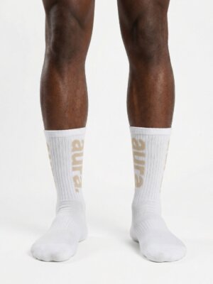 Chaussettes Cushioned Blanc/Sable - Aura.