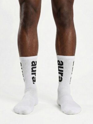 Chaussettes Cushioned Blanc/Noir - Aura.