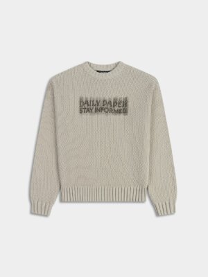 Grey Stay Informed Knit Sweater - Daily Paper