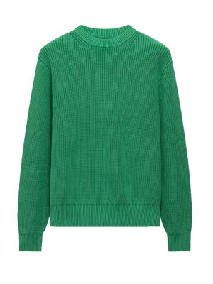 Fisherman Rib Knit Crewneck Aqua - The New Originals
