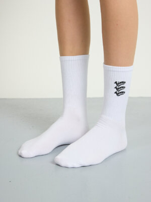 Socks Gianni Embroidery White - Bisous