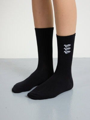 Socks Gianni Embroidery Black - Bisous