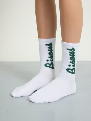 Socks Lounge White Green - Bisous