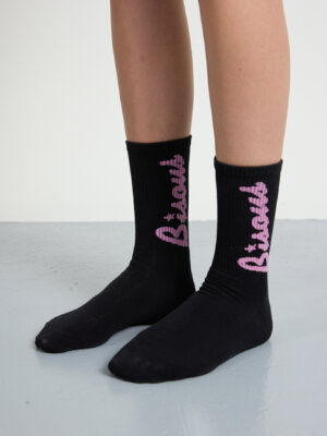 Socks Lounge Black Pink - Bisous