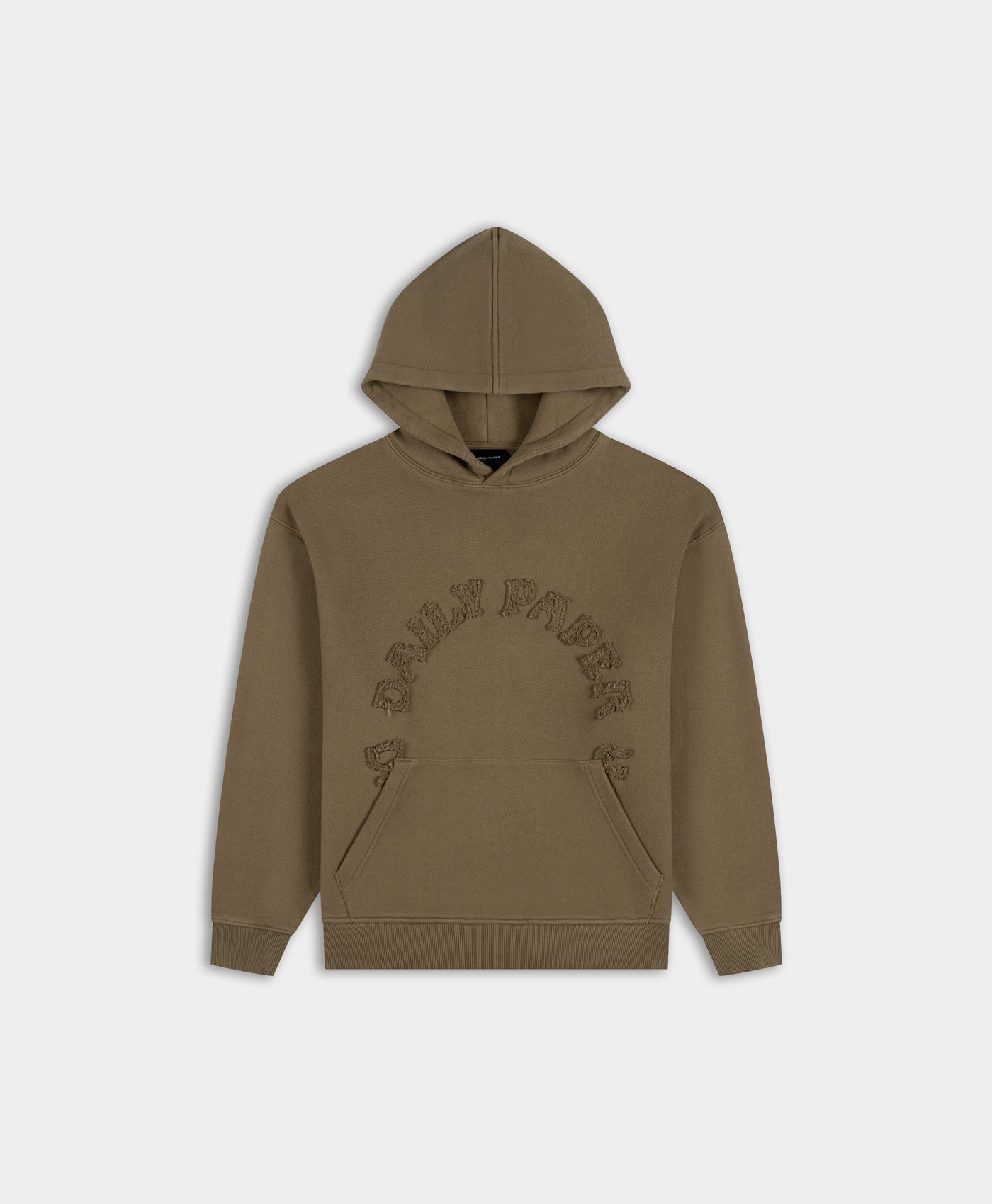 Oversized Army Green Self Fabric Orbit Hoodie - Daily Paper
