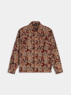 Boxy Burgundy Washed Check Flannel Shirt - Daily Paper