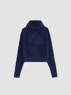 Antonina Cropped Hoodie Femme Deep Night - Gertrude