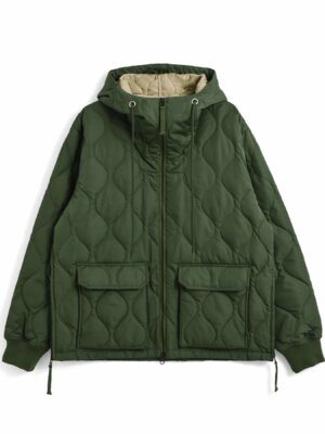 Military W-Zip Down Hoodie Olive - Taion
