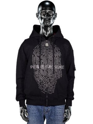 Glitta℗ Fingerprint Zip Hoodie Black - Pierre Bassene