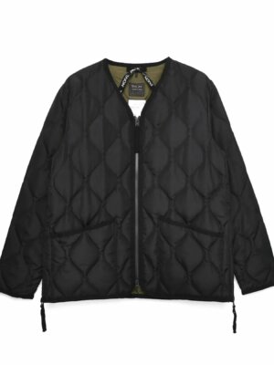Military Zip V Neck Down Jkt Black - Taion